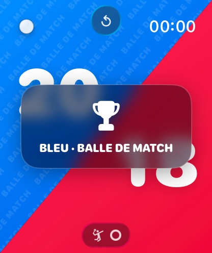 Écran de match BadScore sur Apple Watch