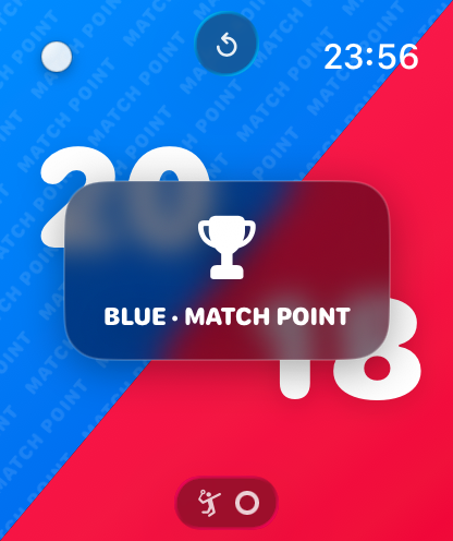 BadScore match screen on Apple Watch